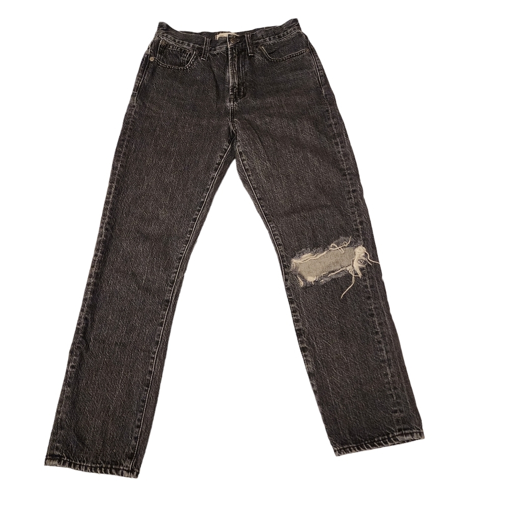 Madewell Black Distressed The Perfect Vintage High Waist Jeans 27